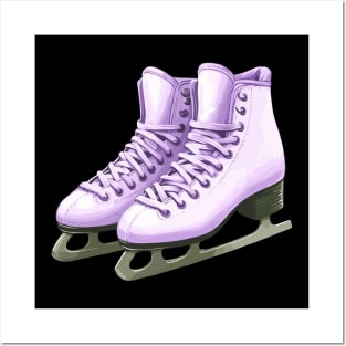 Pink Ice Skating Boots Posters and Art